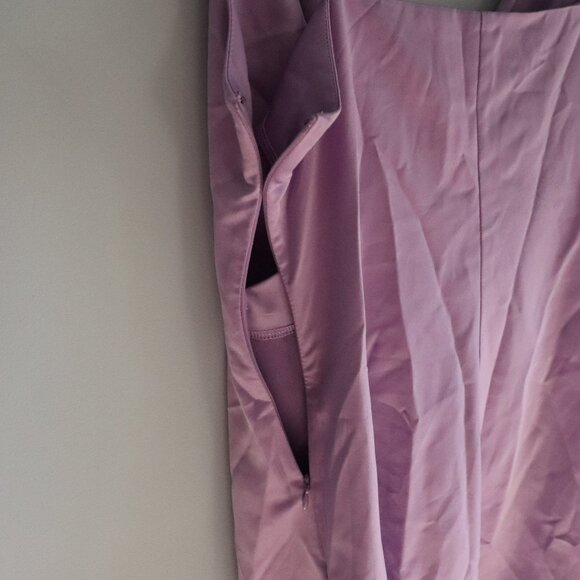 Dynamite Leslie Satin V-Neck M Purple Sleeveless Cami Mini Bodycon Wrap Dress - Picture 7 of 12